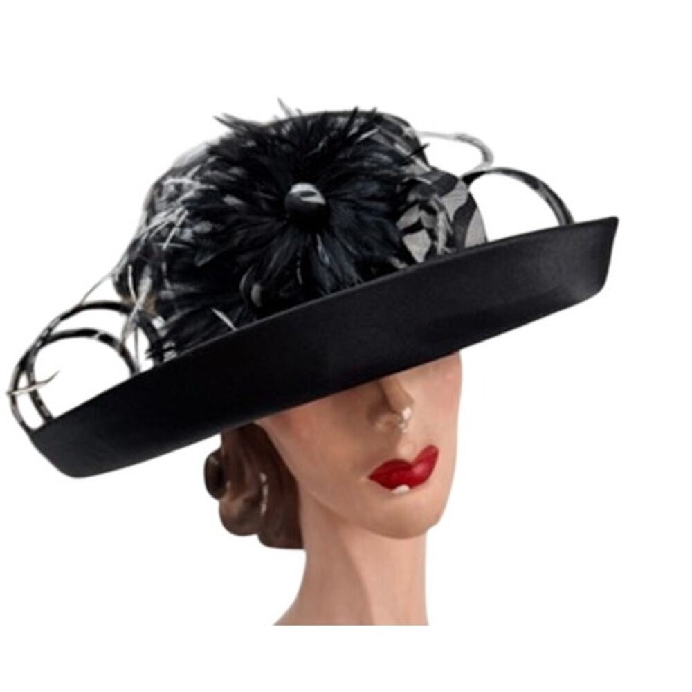 Fine Millinery Velma Cloche Hat – Vintage Inspired Zebra Feather Statement